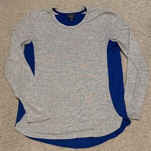 Market & Spruce Heather Gray and Navy Top